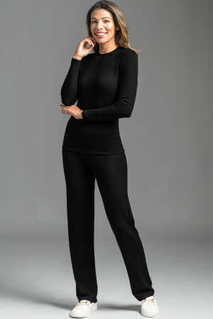 Paula Ryan Black Roma Ponte slim leg pant